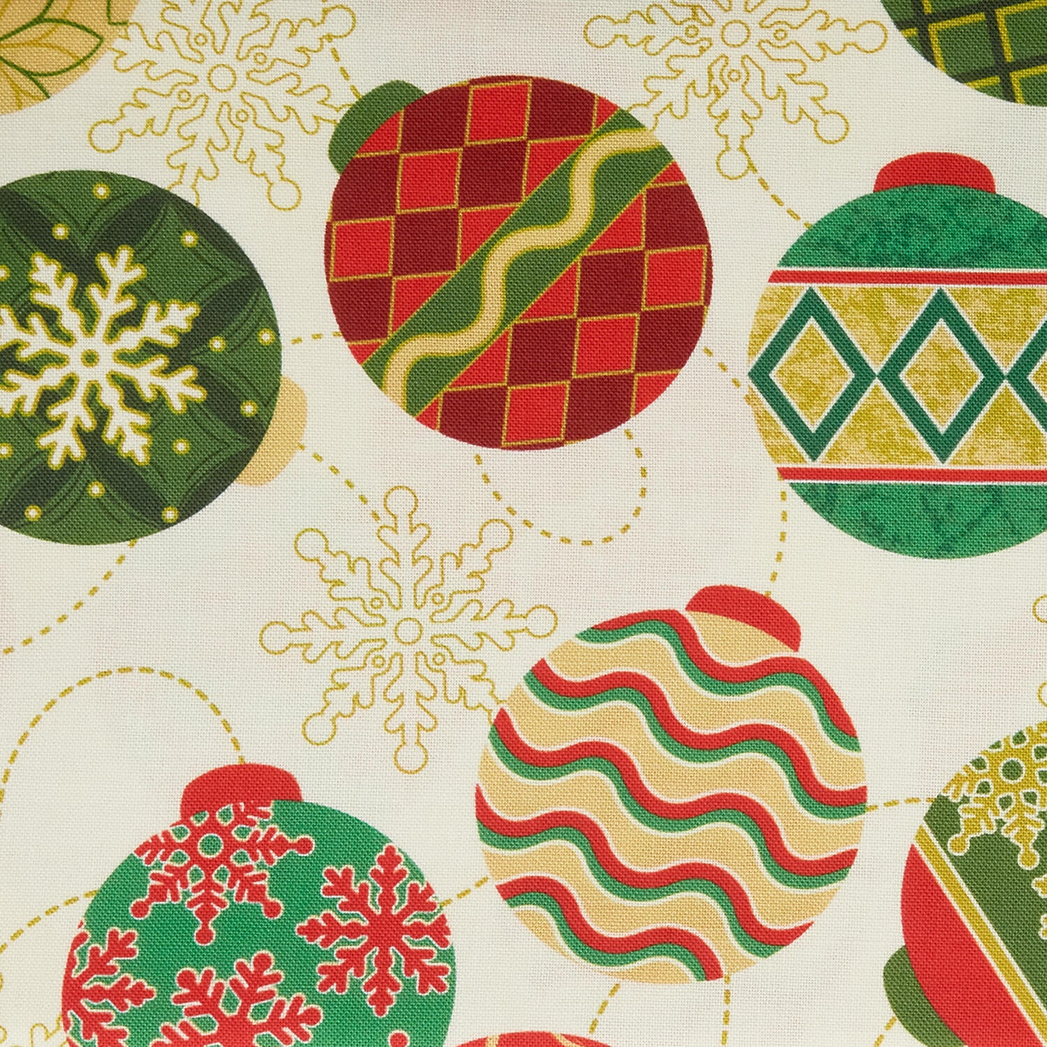 Festive Christmas Ornaments - Cream 2 Yard Cut - Image 2