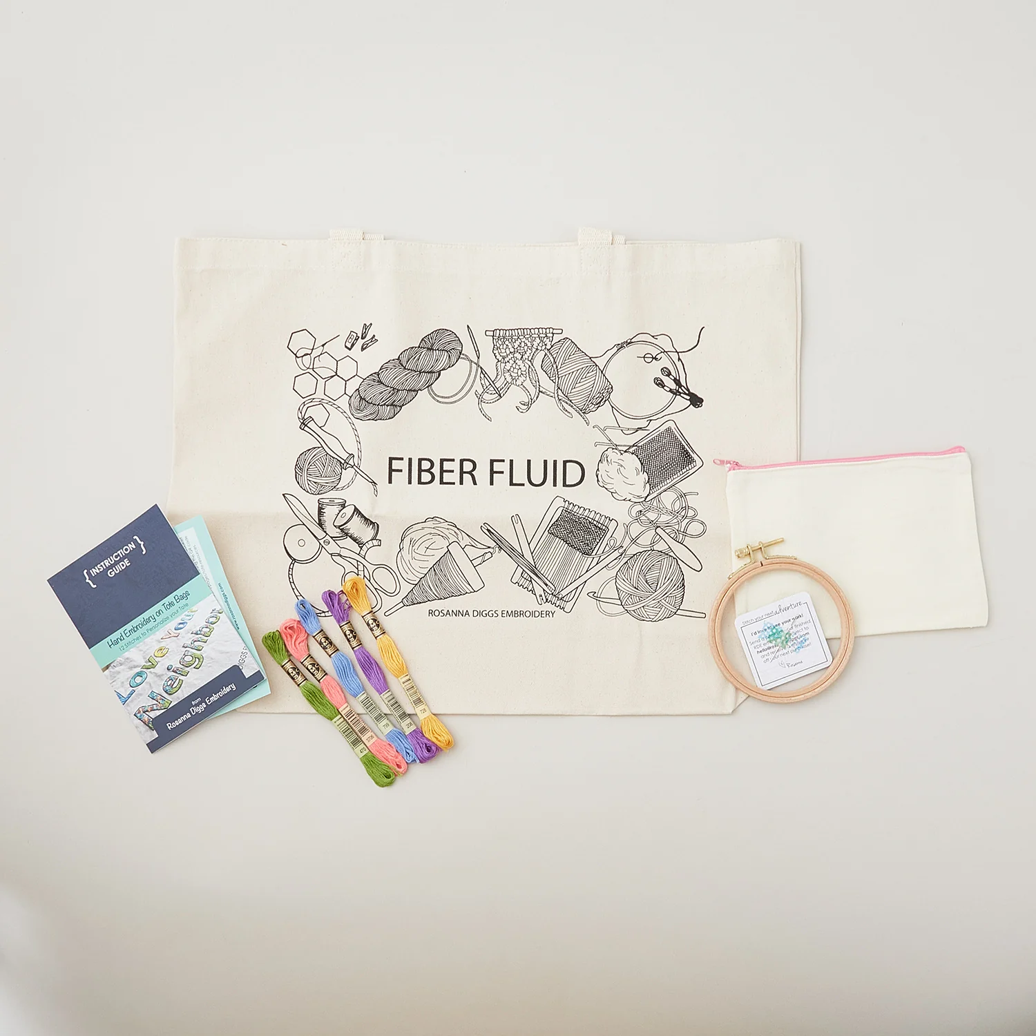 Fiber Fluid Embroidery Tote Kit - Image 4