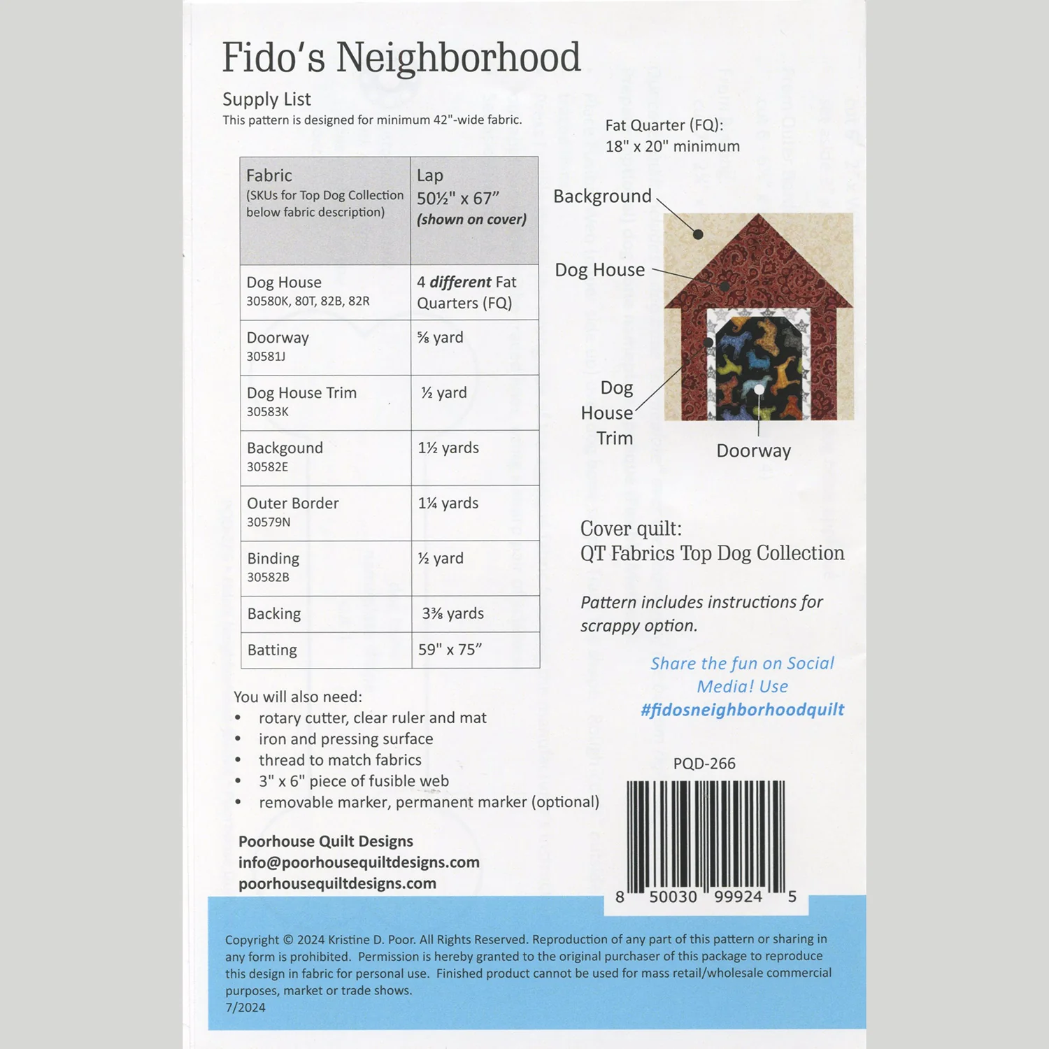 Fido's Neighborhood Quilt Pattern - Image 2