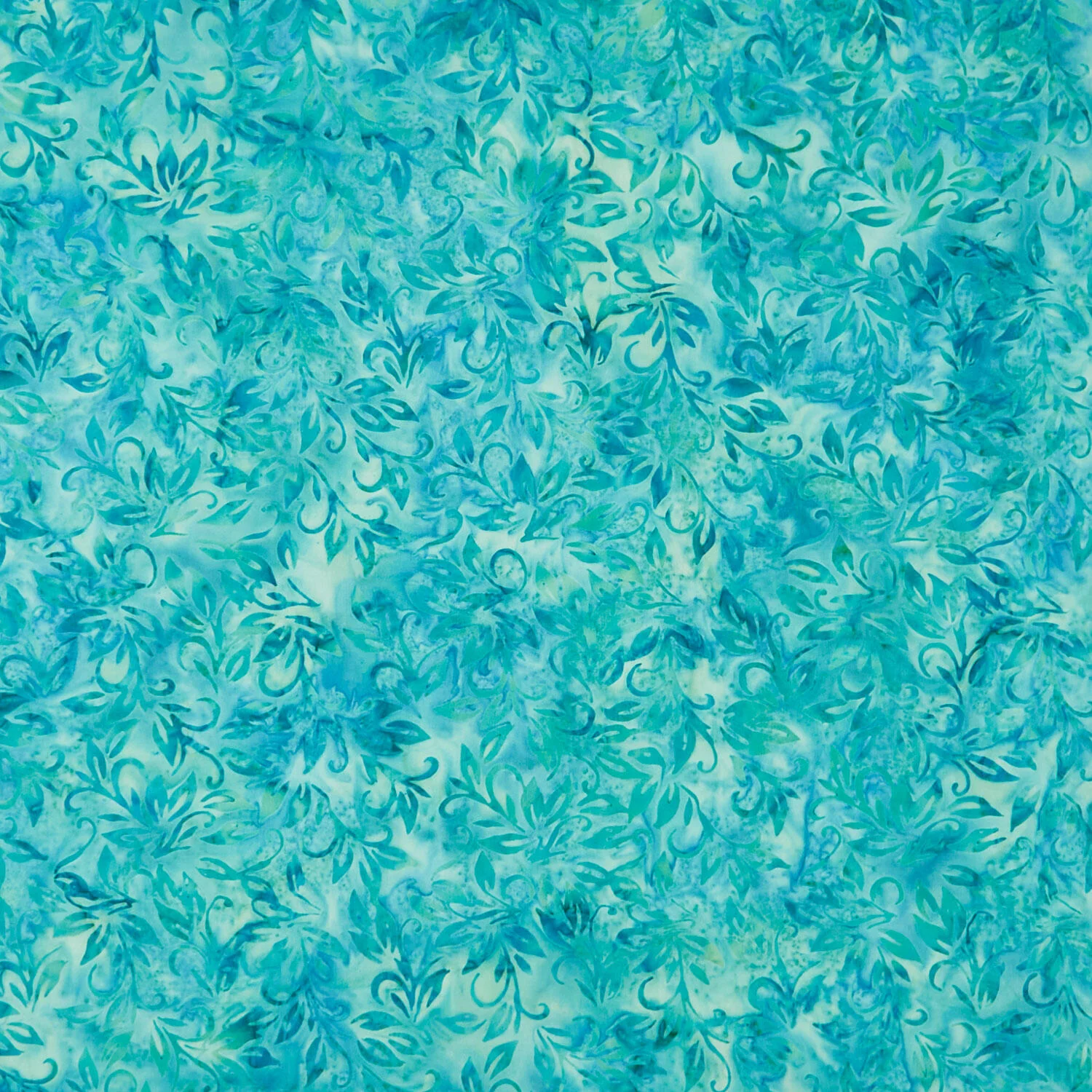 Fiesta Batiks - Leaf Vine Light Lagoon Yardage