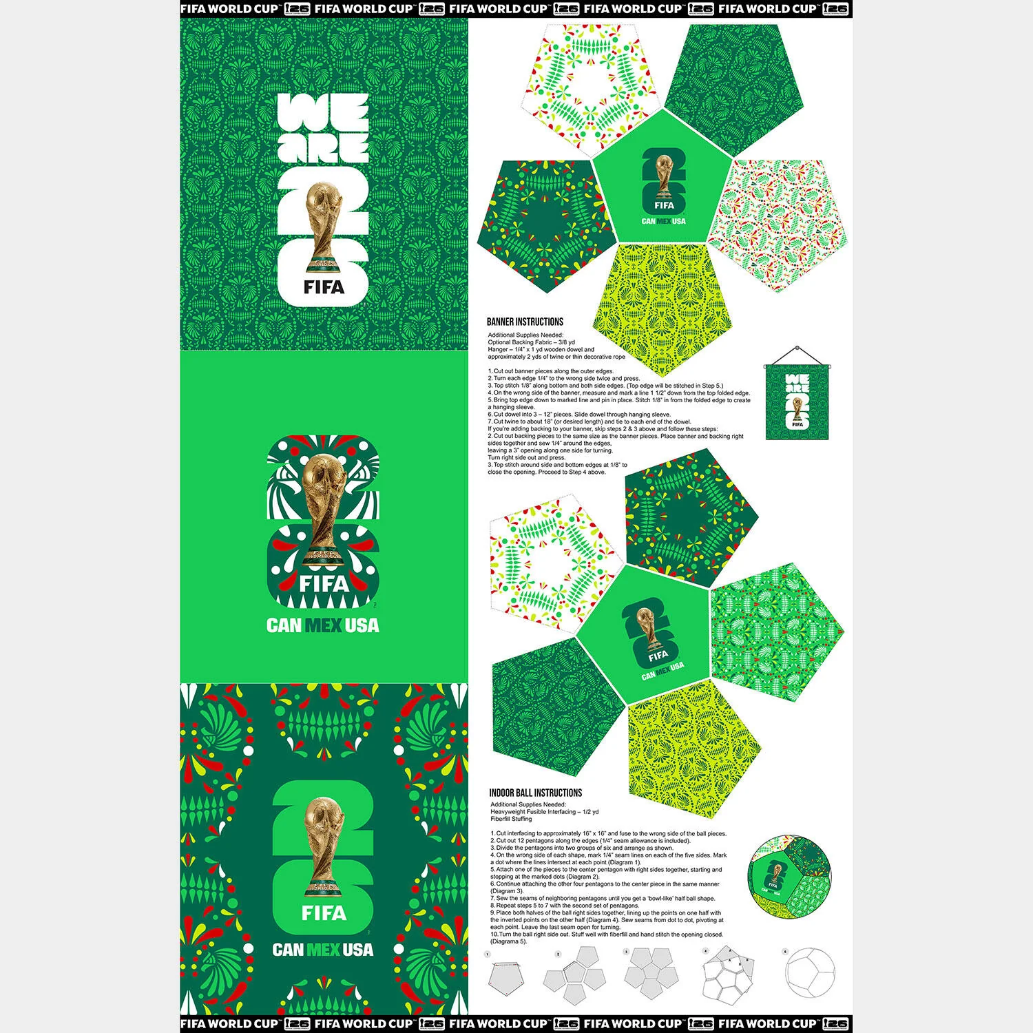FIFA - World Cup Banner Ball Mexico Green Panel