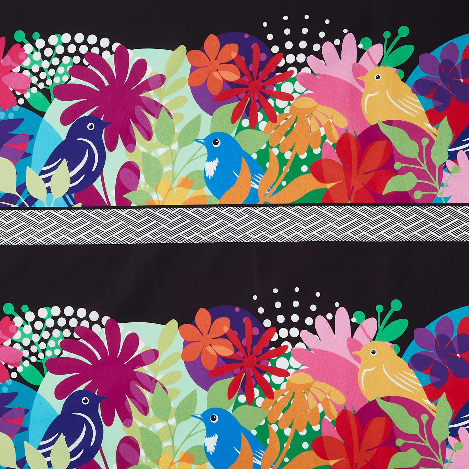 Flock Together - Border Stripe Multi Yardage