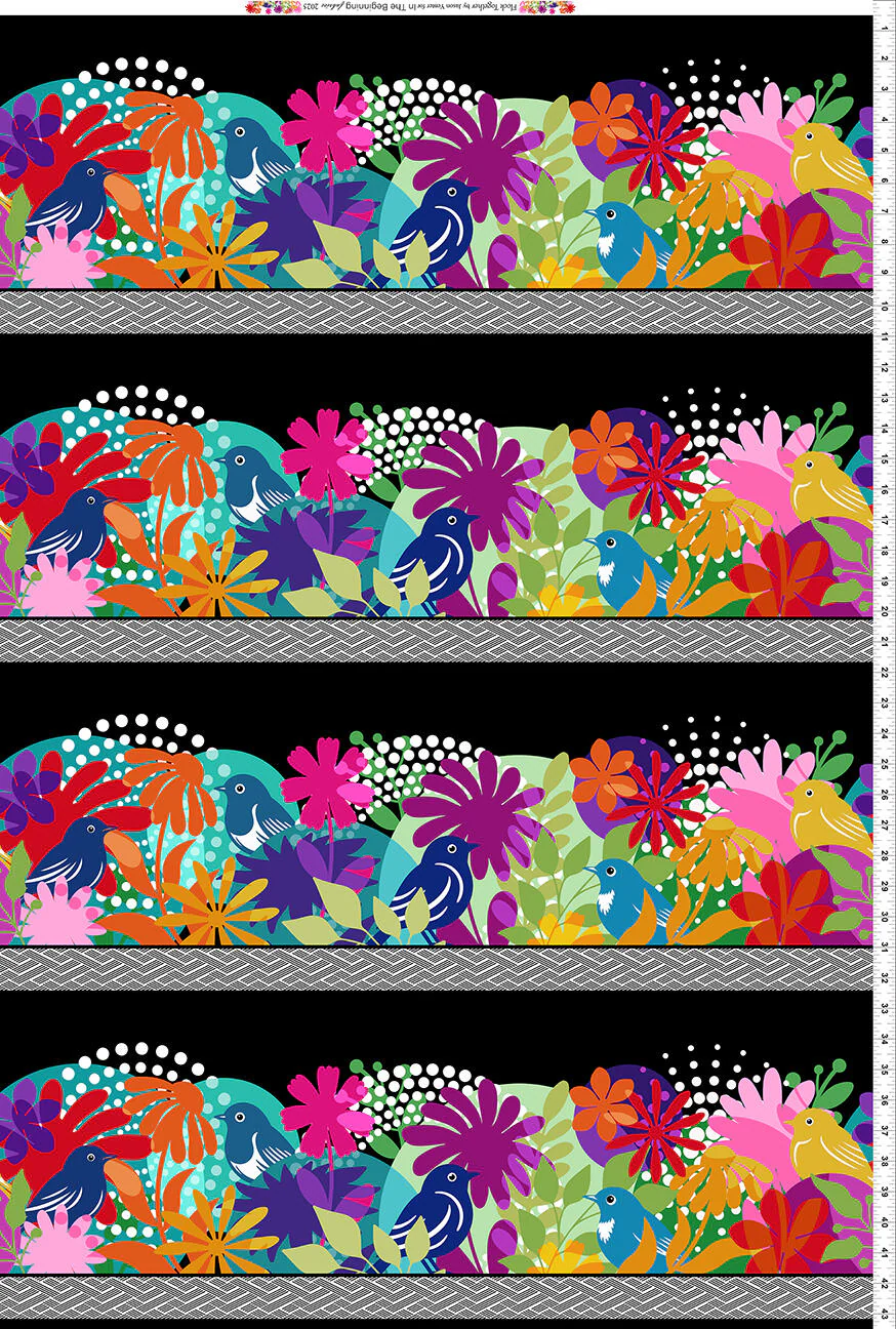Flock Together - Border Stripe Multi Yardage - Image 2