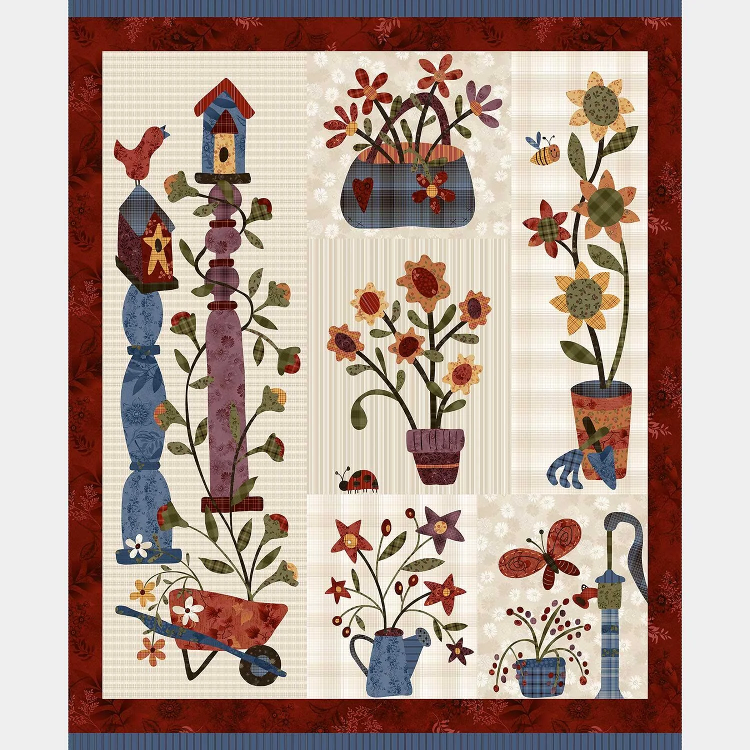 Flossie's Flowers - Floral Cream Multi Panel
