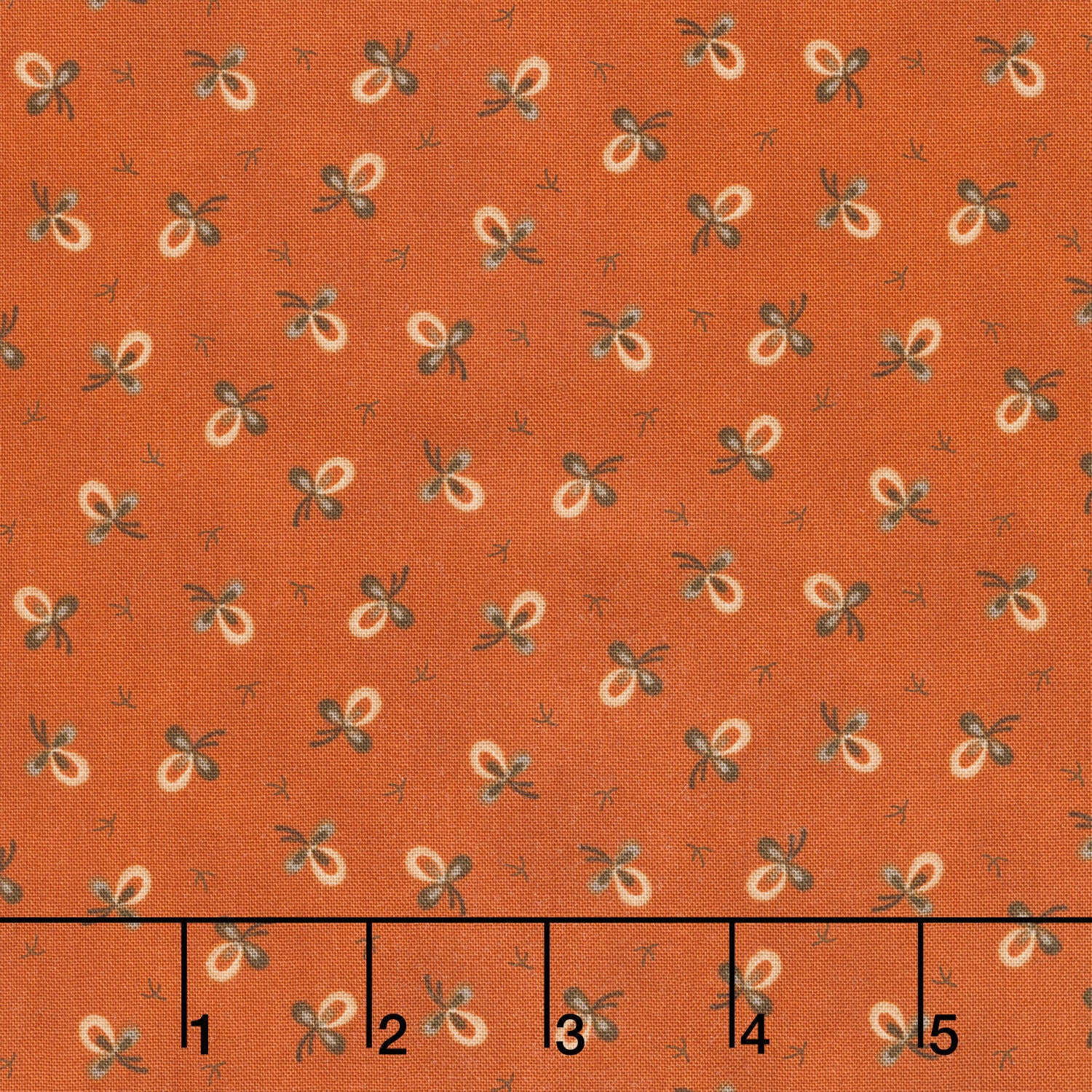 Flower Pot Prints - Ditsy Blooms Orange Yardage