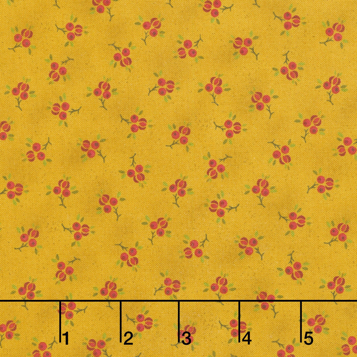 Flower Pot Prints - Plucked Pomegranates Gold Yardage