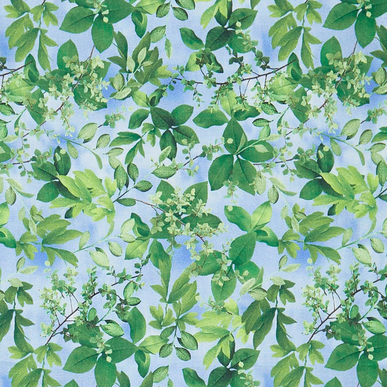 Flower Splendor - Leaf Splendor Blue 2 Yard Cut - Image 2