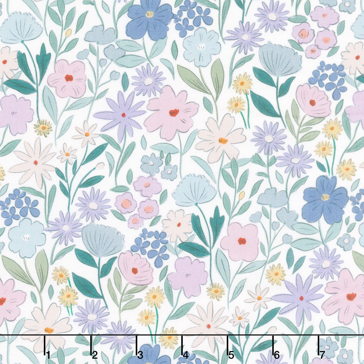 Forest Fable - Woodland Flowers White Yardage