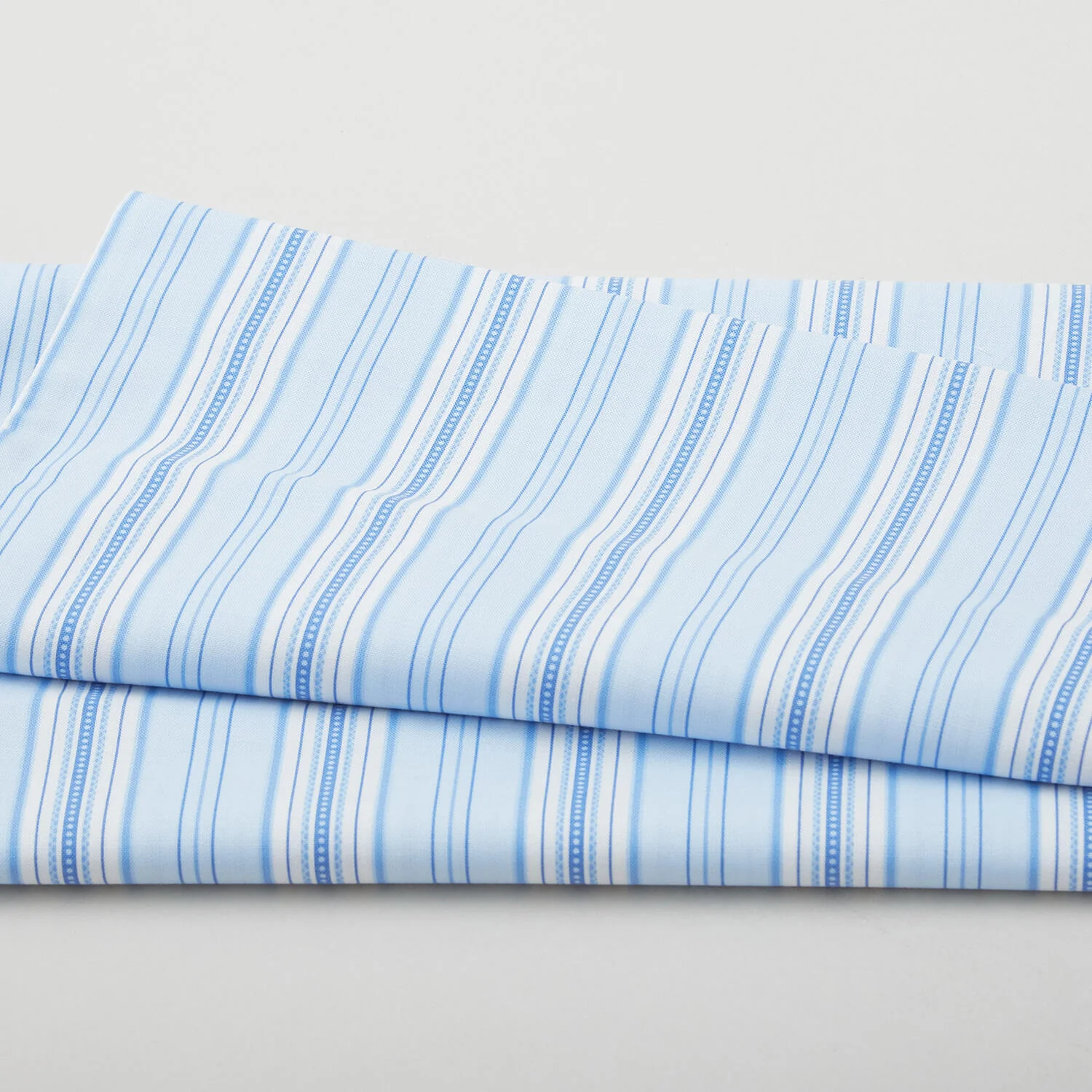 French Romance - Simone Stripe Blue/White 2 Yard Cut