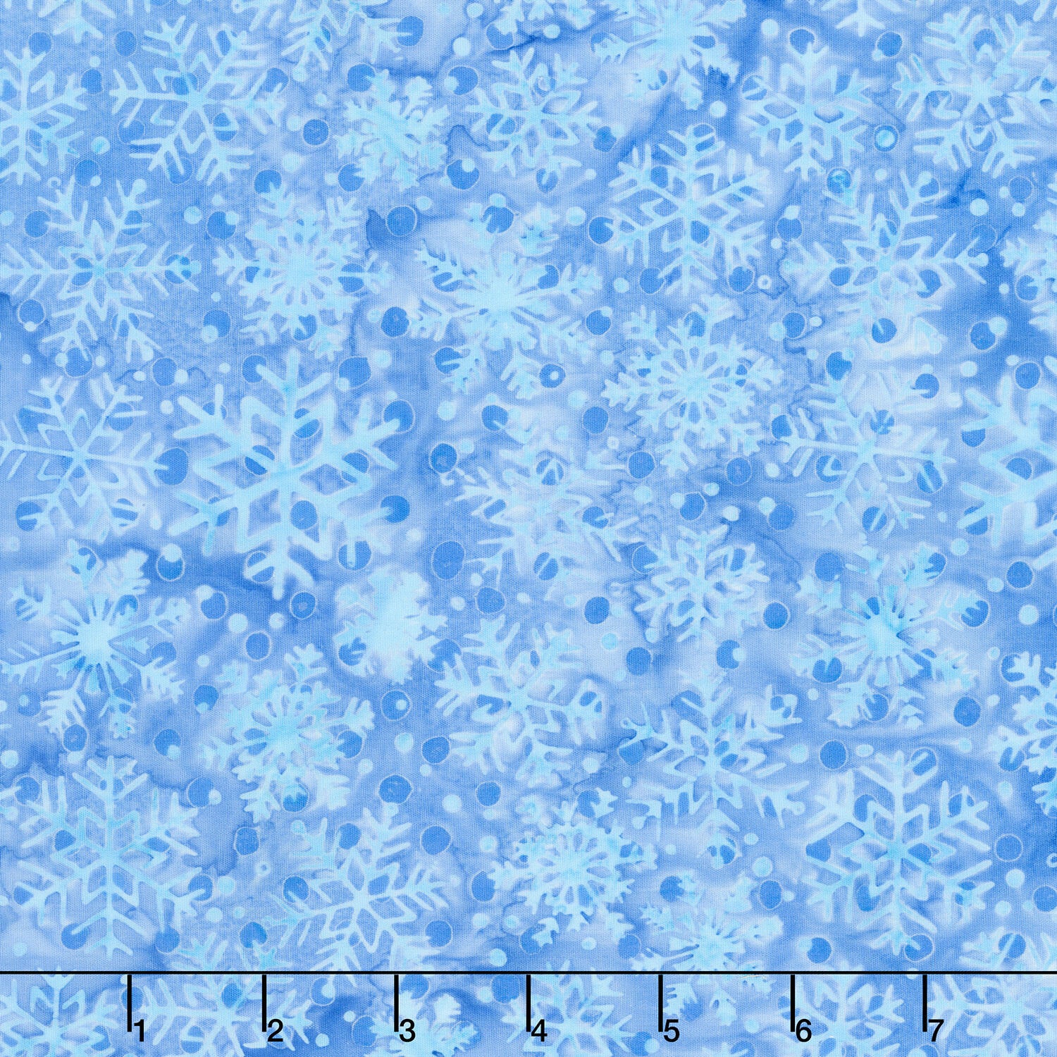 Frosted Wishes Batiks - Snowflakes Blue Harbor Yardage