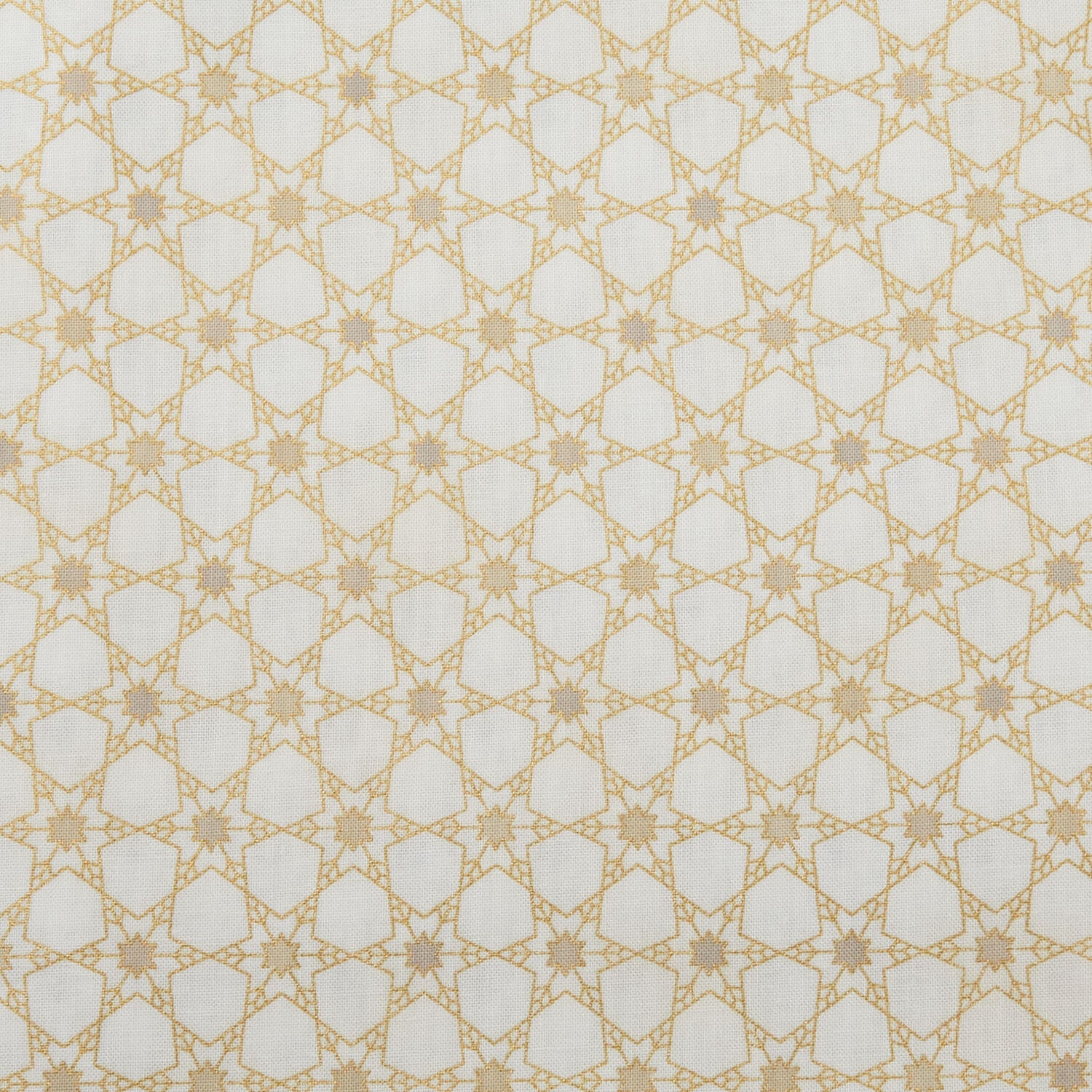 Frosty Snowflake - Geometric Star Cream/Gold Metallic 2 Yard Cut - Image 2