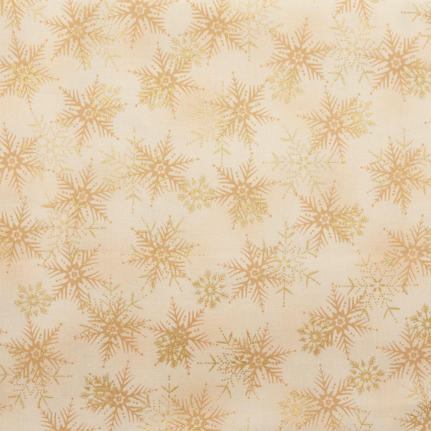 Frosty Snowflake - Medium Snowflake Beige/Gold Metallic 2 Yard Cut - Image 2