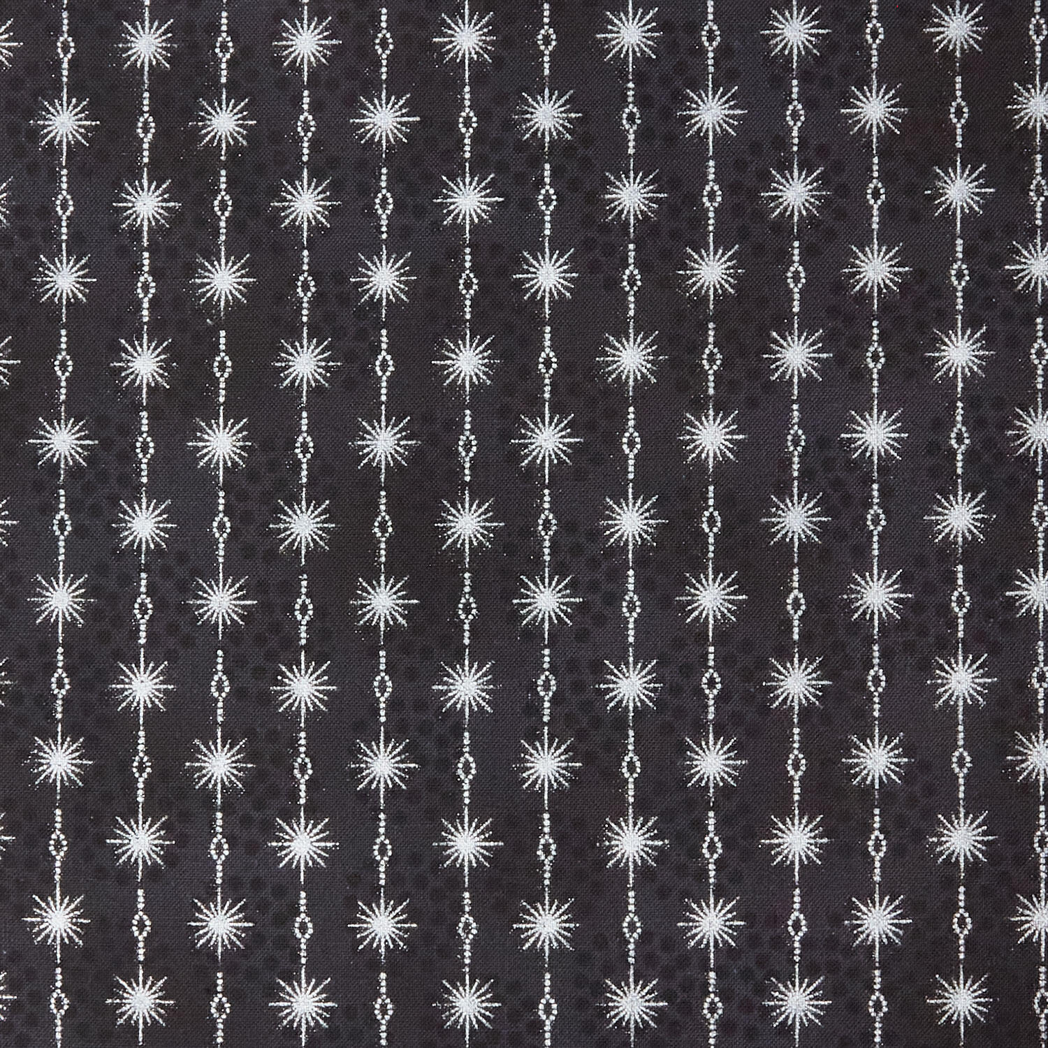 Frosty Snowflake - Stars In Line Black/Silver 3 Yard Cut - Image 2