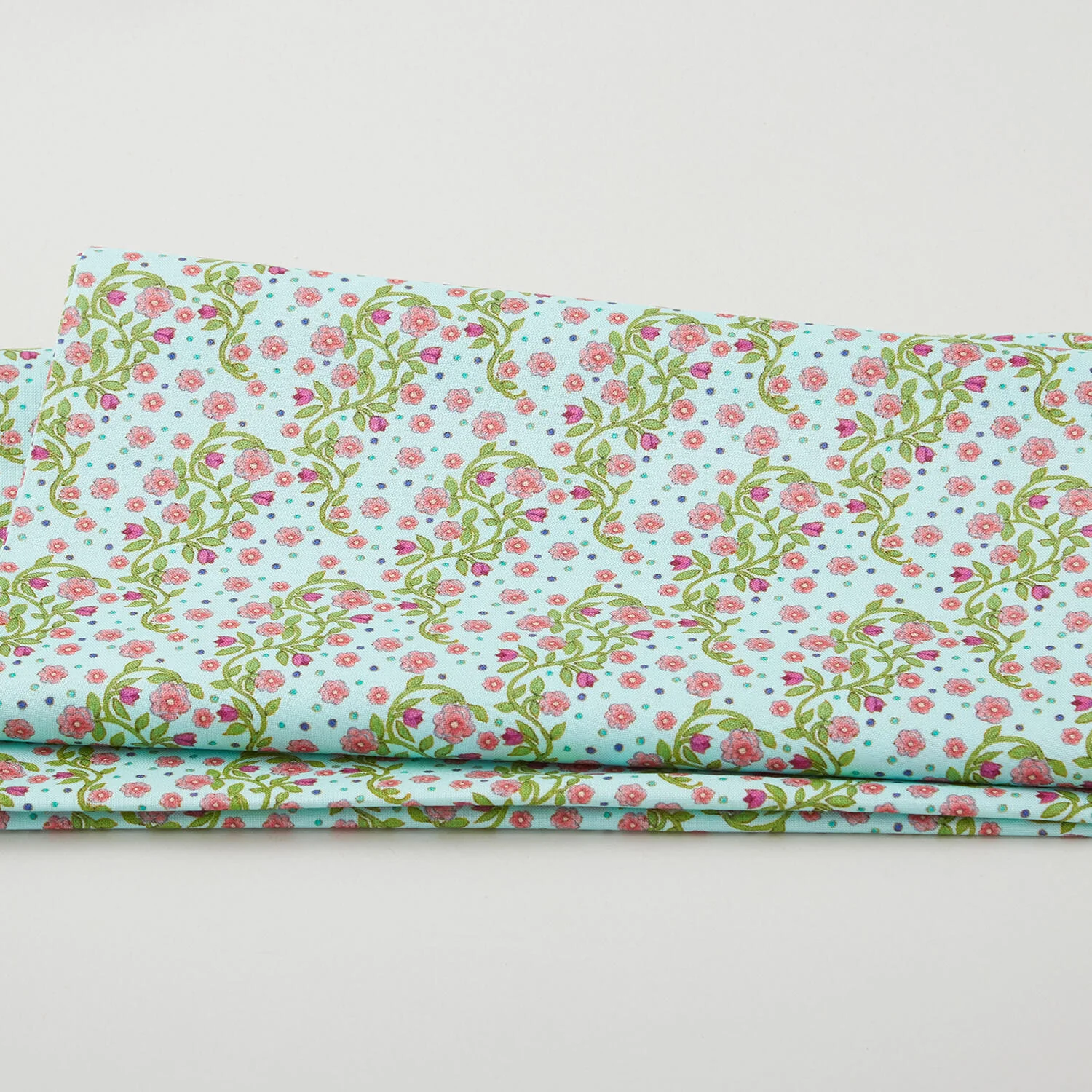 Garden Angels - Vining Roses Turquoise 2 Yard Cut