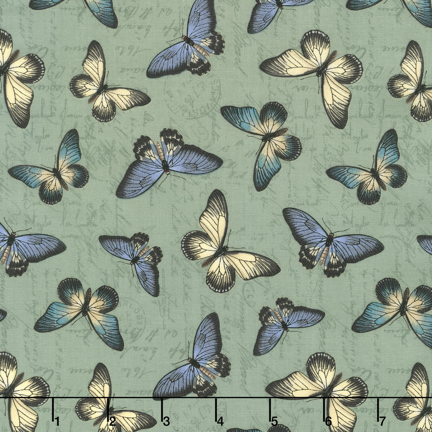 Garden Grace - Butterfly Toss Sage Yardage