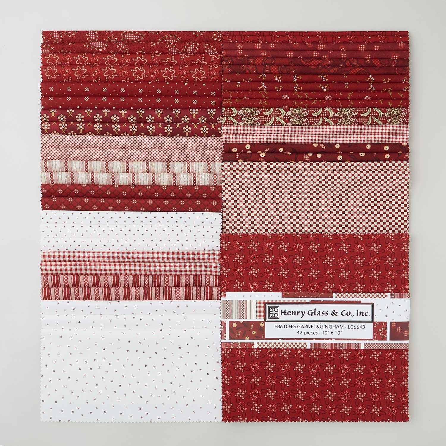 Garnets and Gingham 10" Squares
