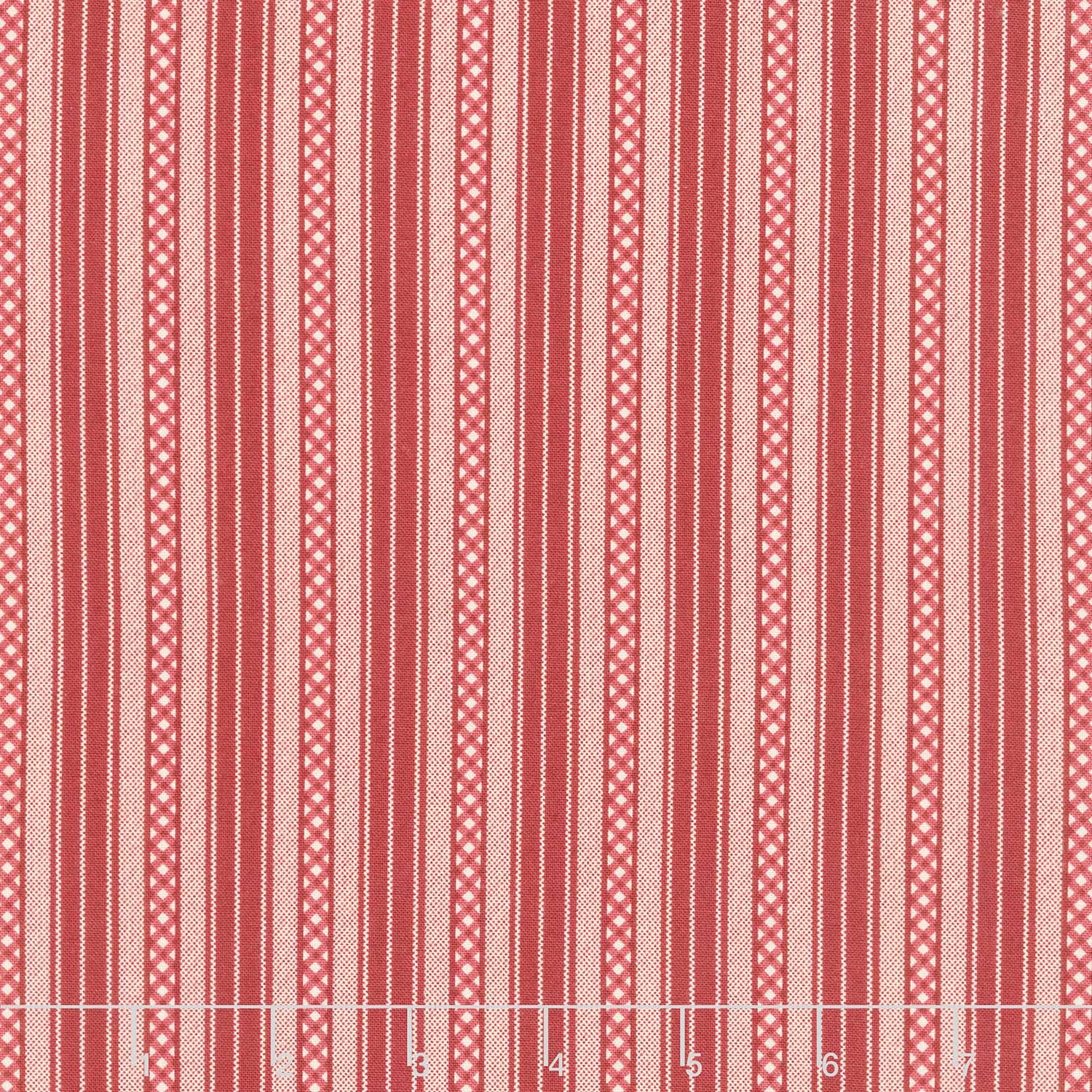 Garnets and Gingham - Textured Stripe Garnet Yardage