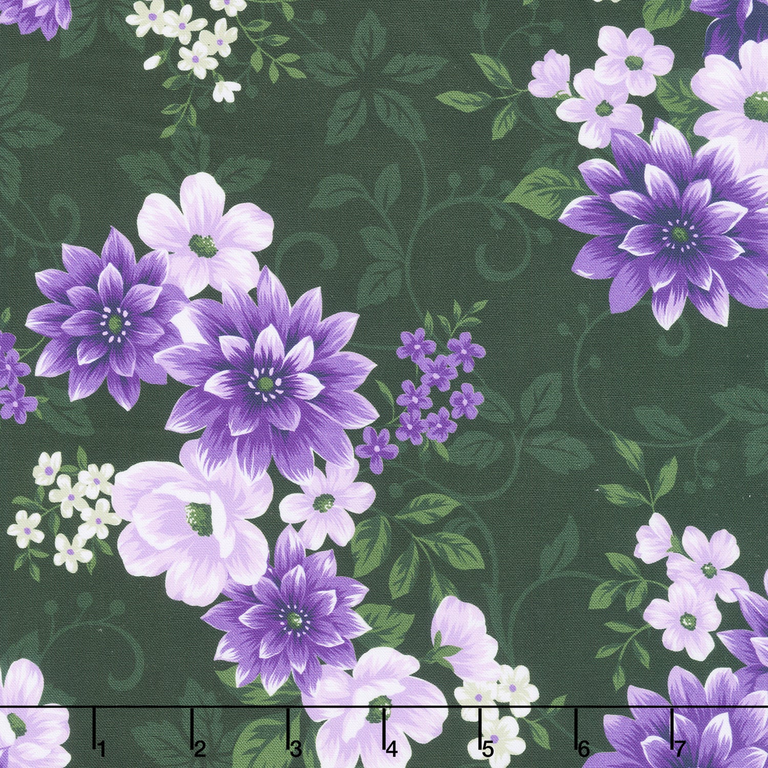 Georgina - Floral Evergreen Yardage