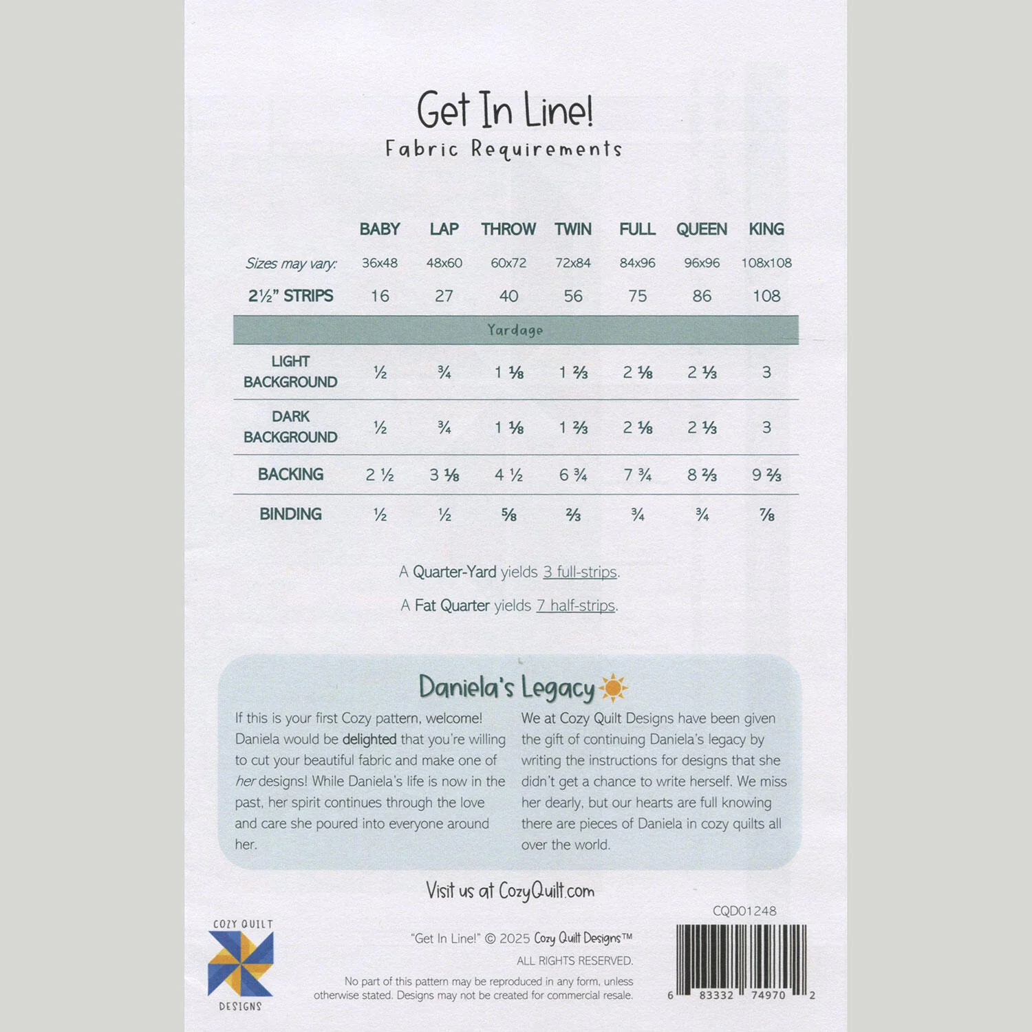 Get In Line! Quilt Pattern - Image 2