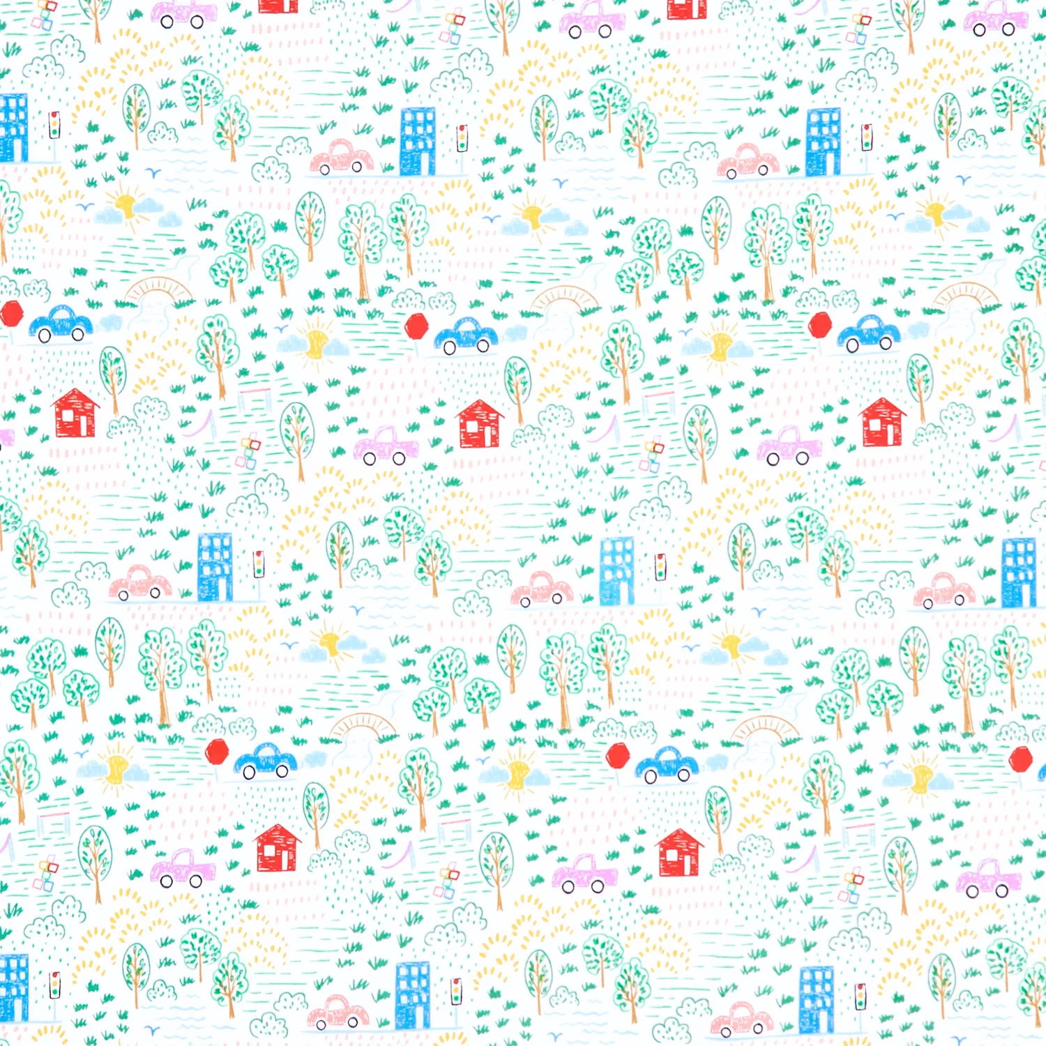 Get Your Cray-on - Crayola Neighborhood White Yardage