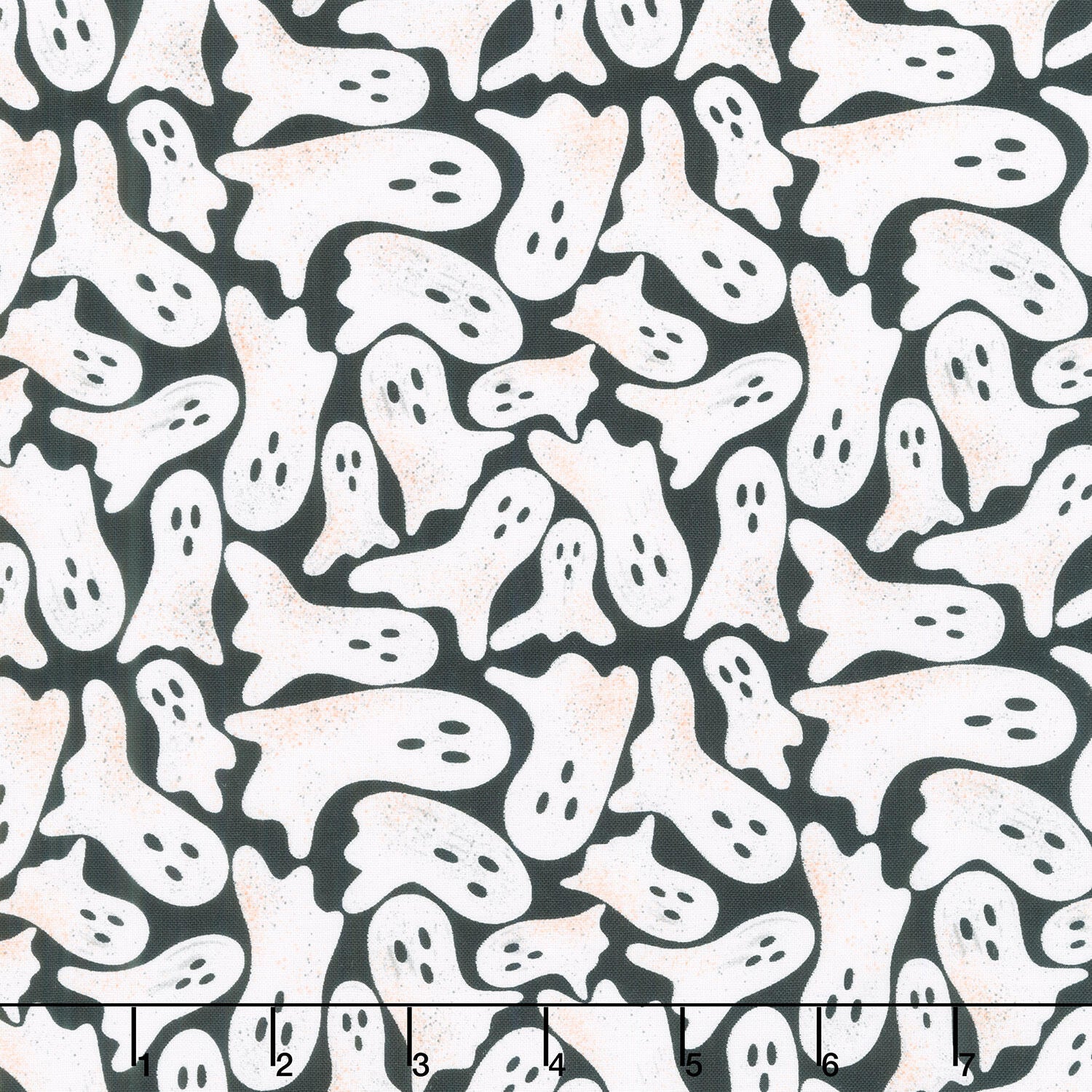 Ghostly Greetings - Ghosts Black Yardage