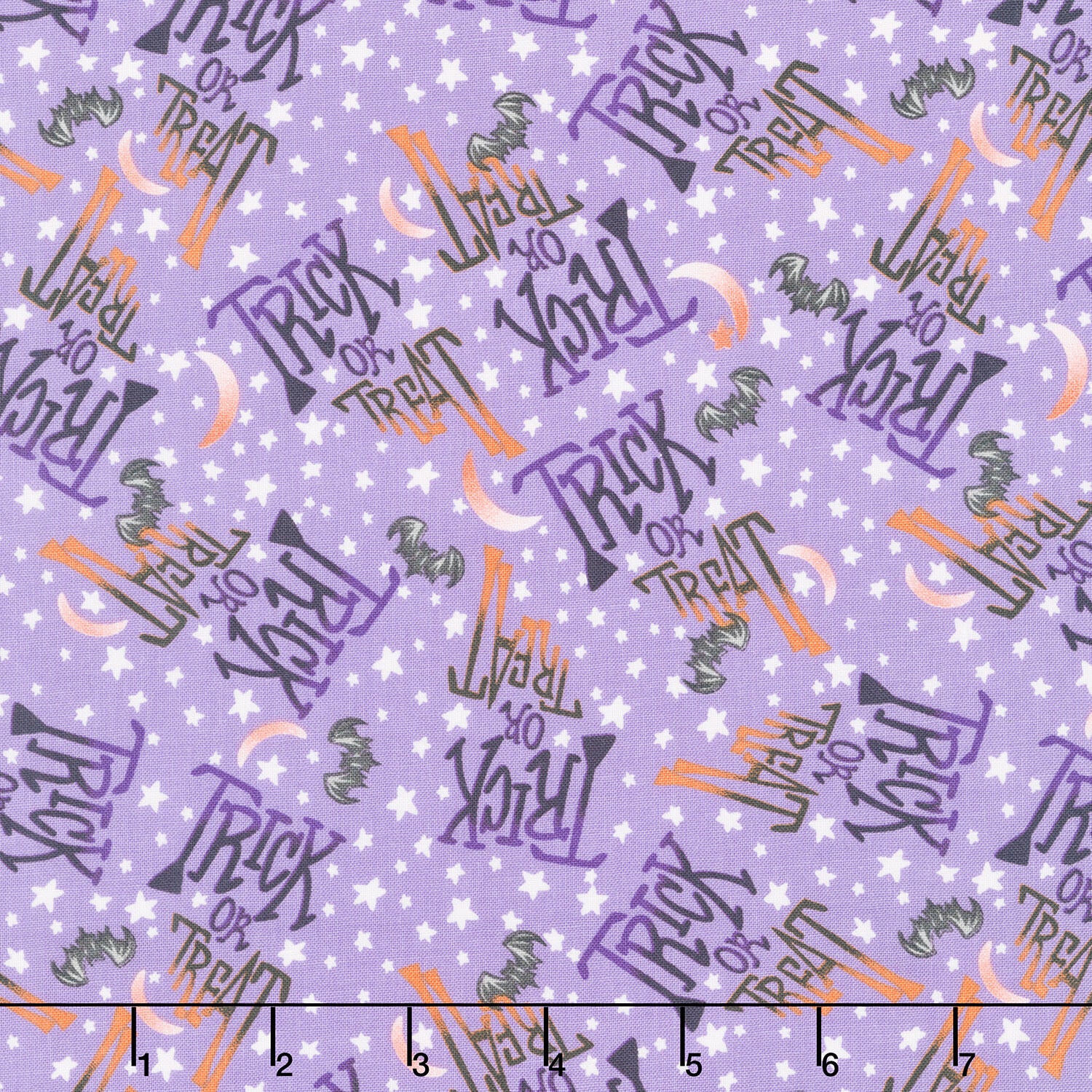 Ghostly Greetings - Halloween Words Purple Yardage