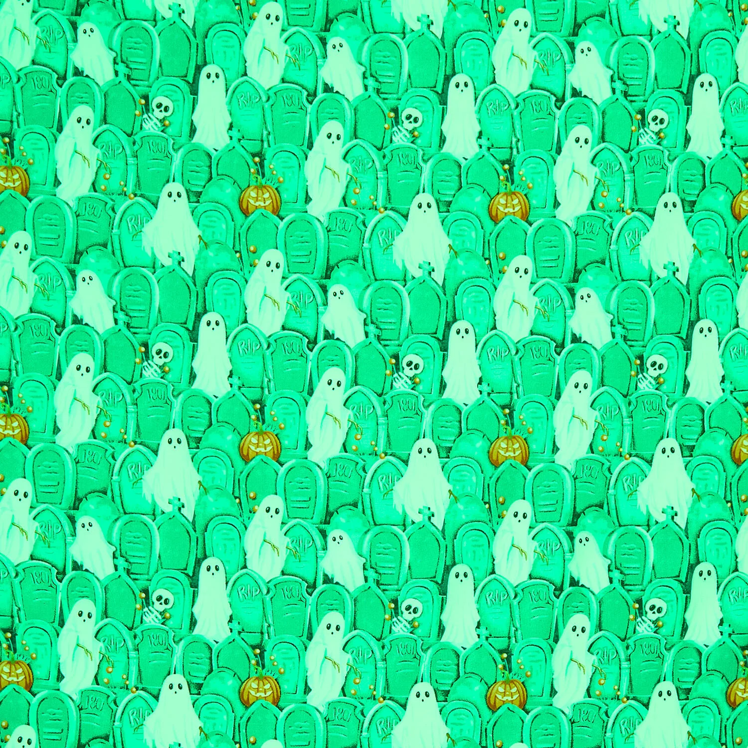 Ghosts in the Graveyard - Ghosts in the Graveyard Glow Gray Yardage - Image 2