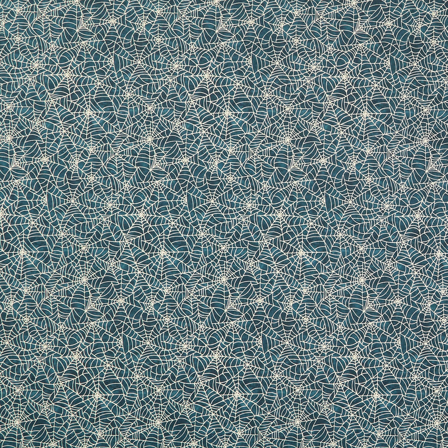 Ghosts in the Graveyard - Spiderweb Glow Black Yardage