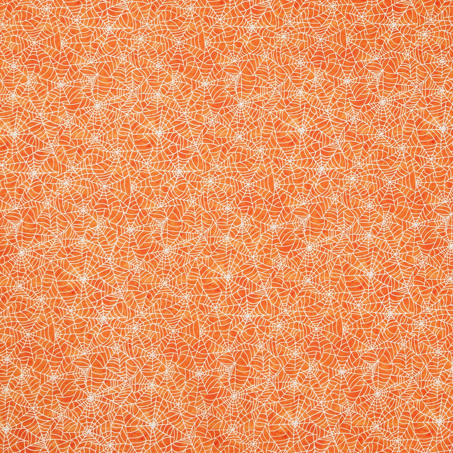 Ghosts in the Graveyard - Spiderweb Glow Orange Yardage