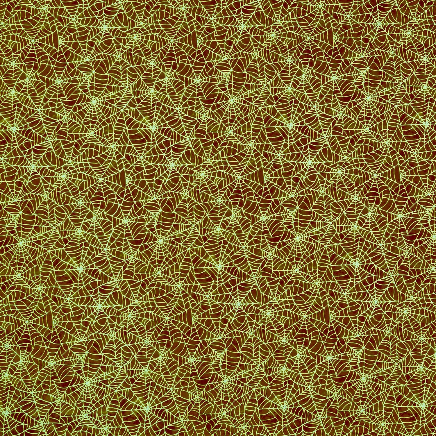 Ghosts in the Graveyard - Spiderweb Glow Orange Yardage - Image 2