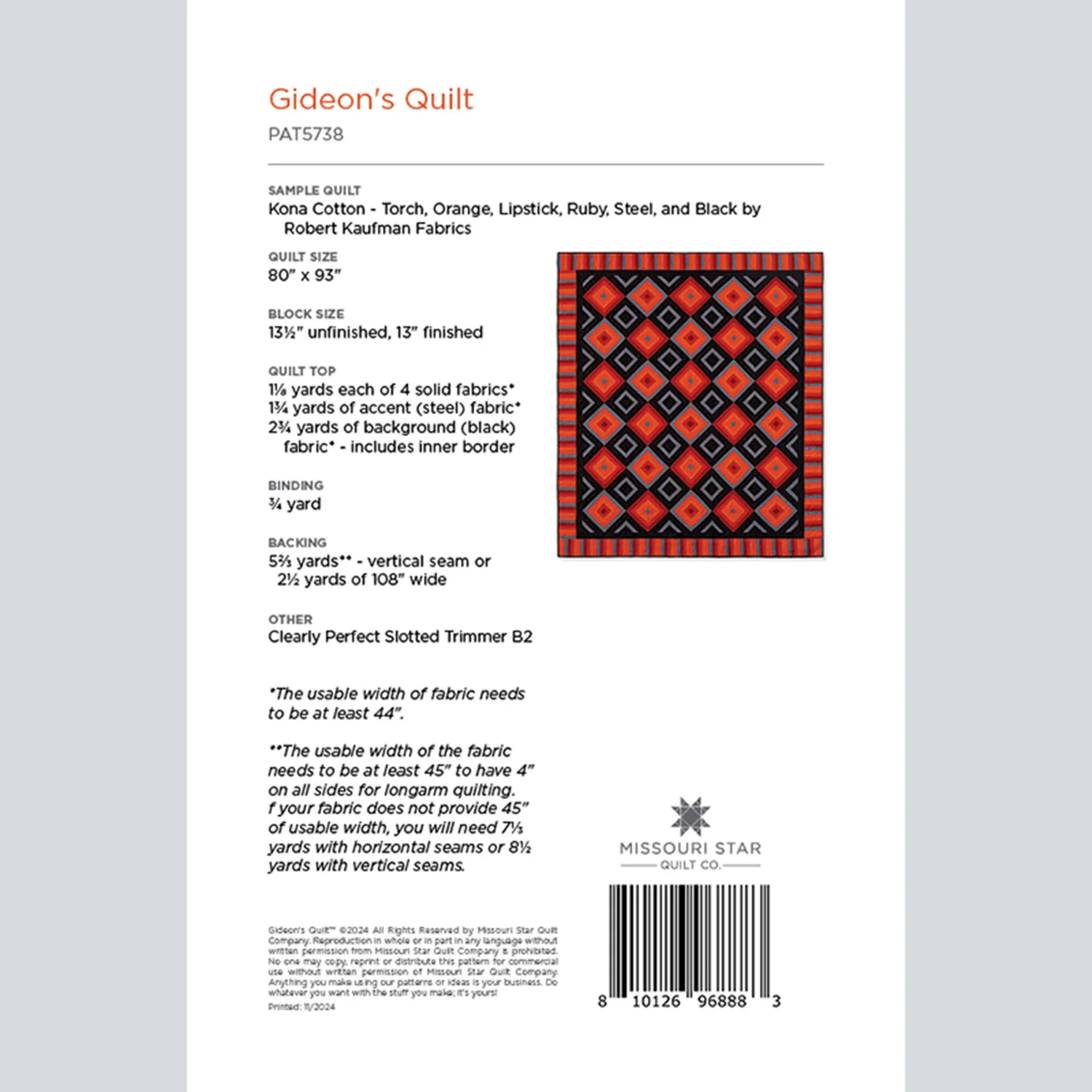 Gideon's Quilt Pattern by Missouri Star - Image 2