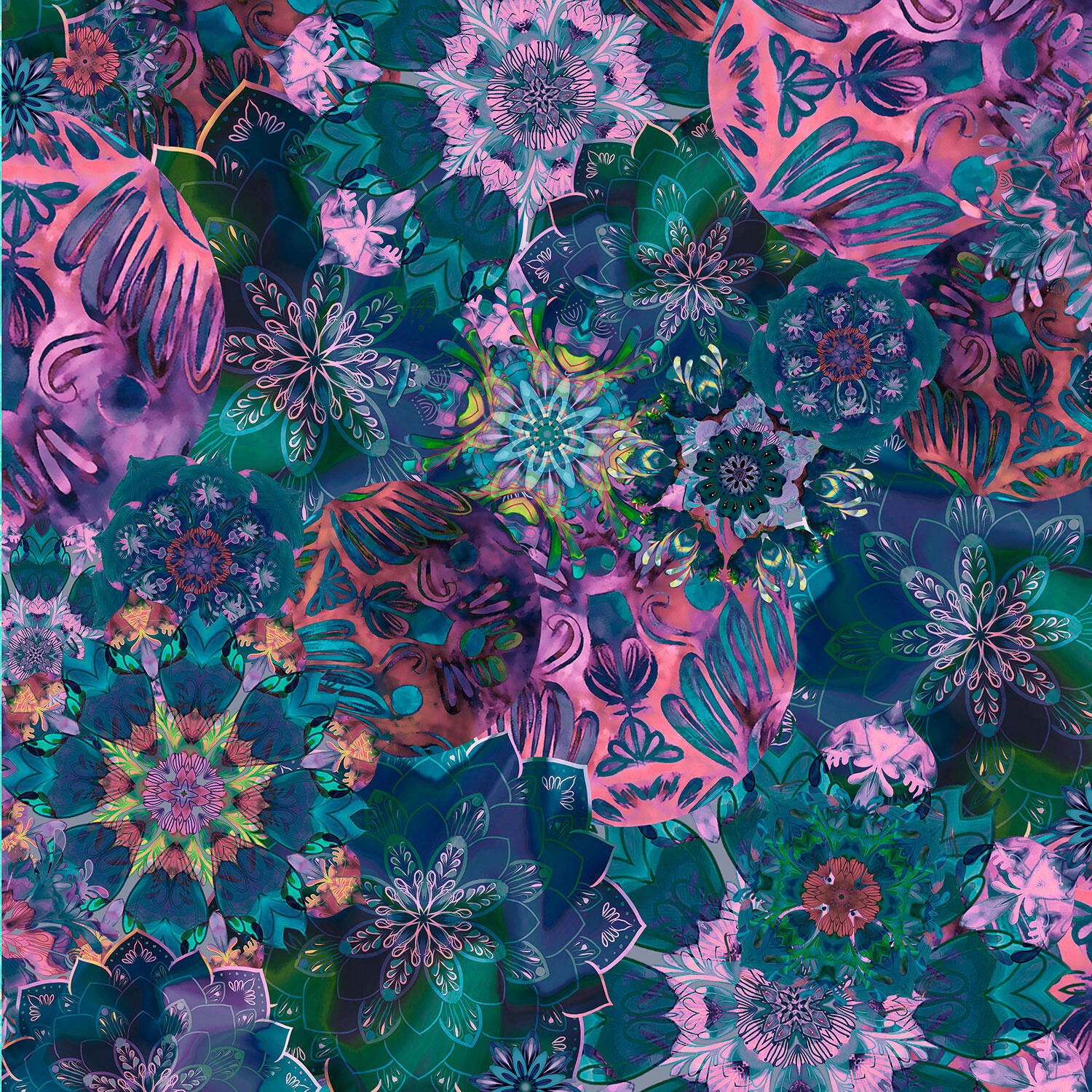 Giverny Favorites - Purple Medallion 2 Yard Cut - Image 2