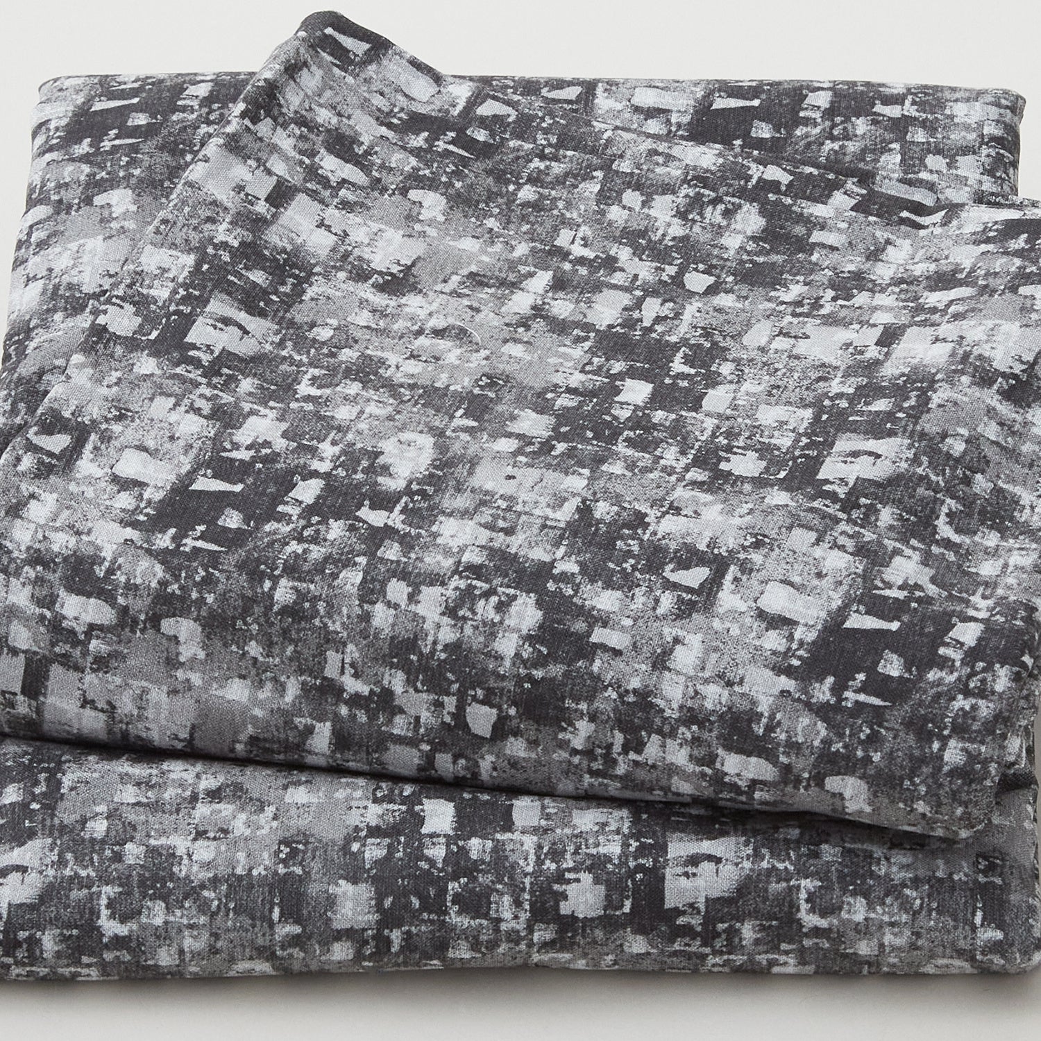 Glaze - Abstract Squares Charcoal 108" Wide 3 Yard Cut