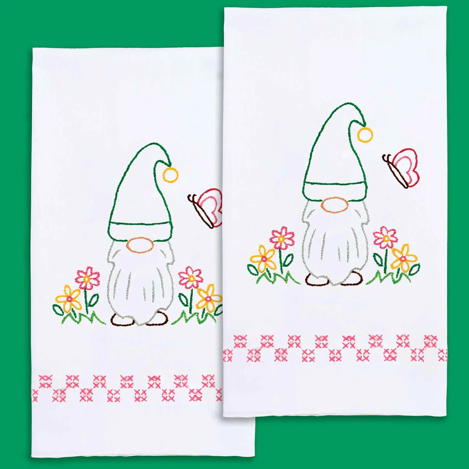 Gnomes Embroidery Hand Towel Set