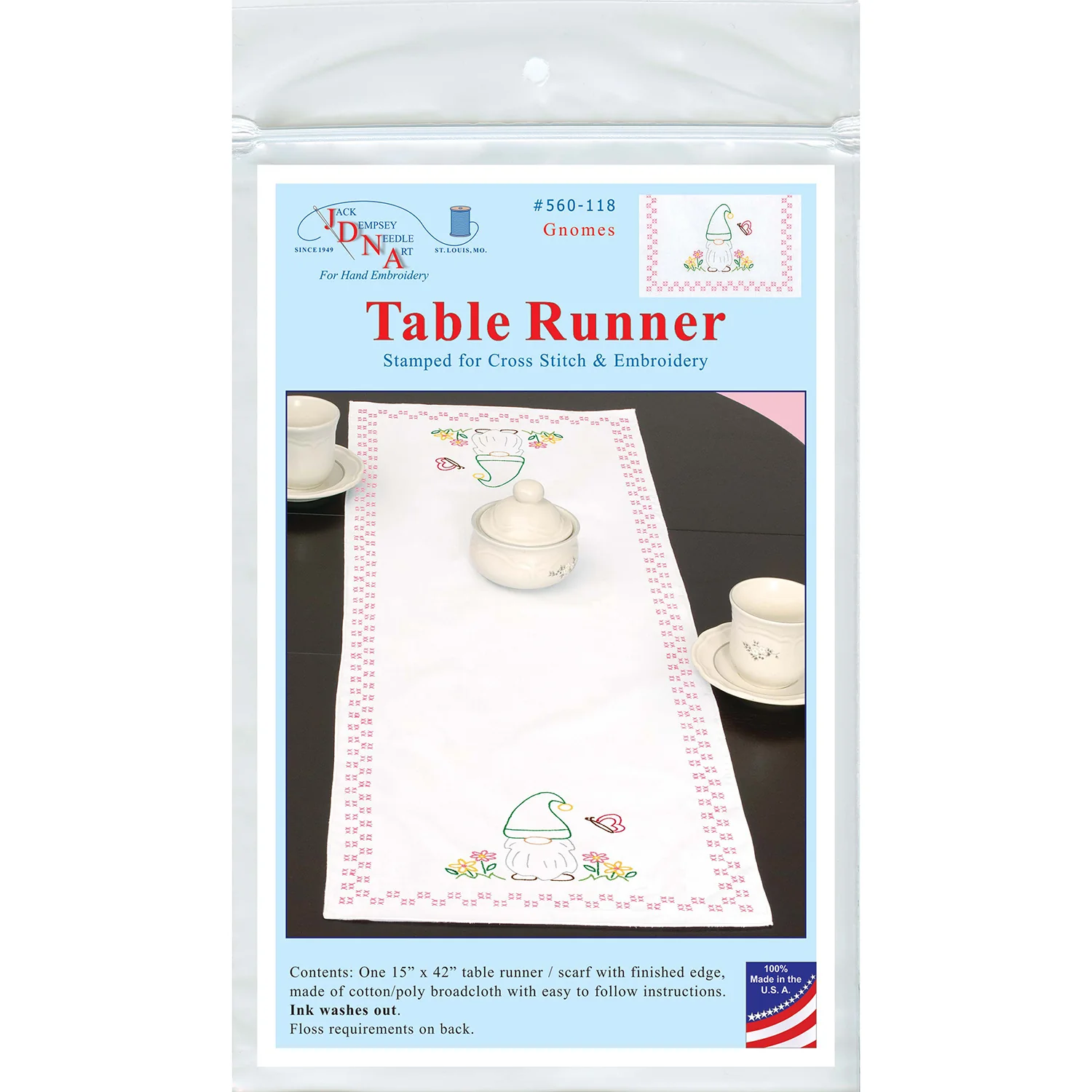 Gnomes Embroidery Table Runner - Image 3