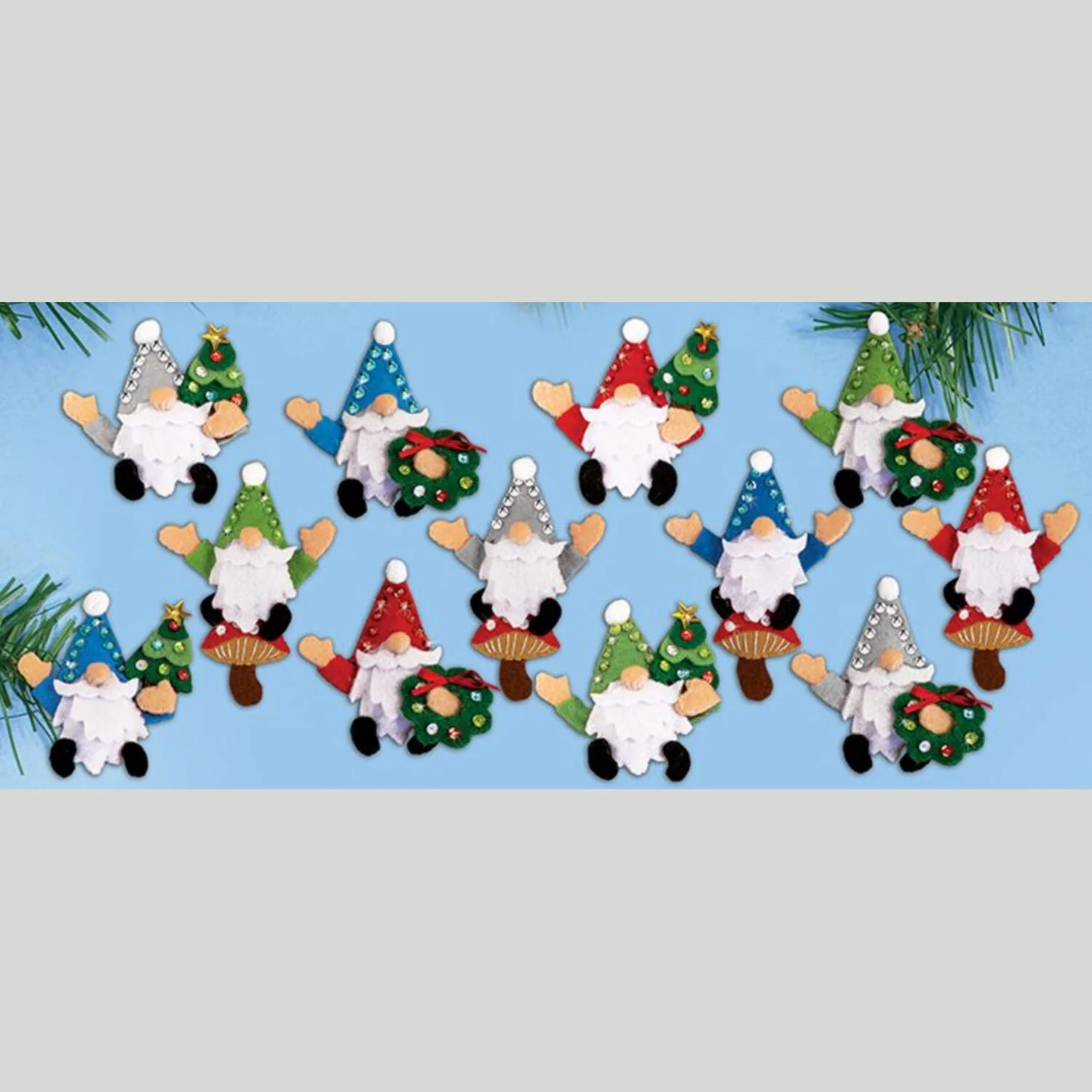 Gnomes Felt Ornaments Kit