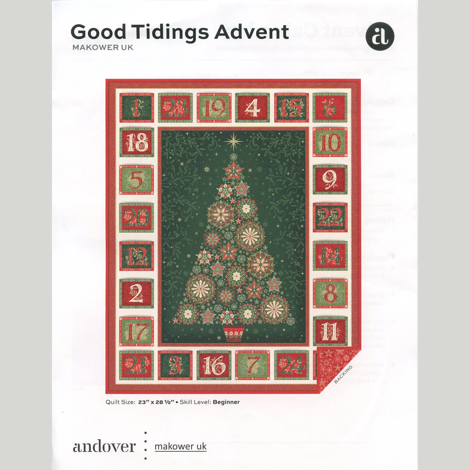 Good Tidings Advent Calendar Quilt Kit - Image 3