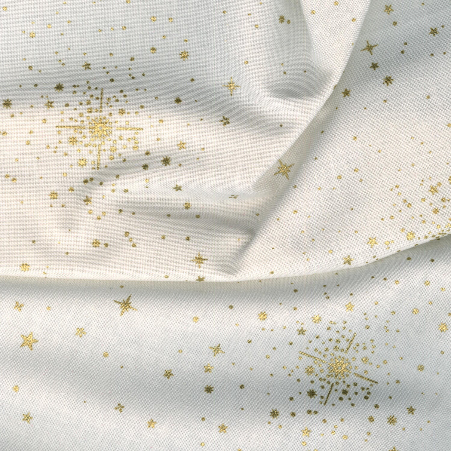 Good Tidings - Christmas Star Cream Metallic Yardage - Image 2