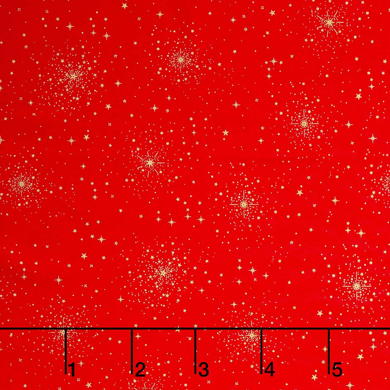 Good Tidings - Christmas Star Red Metallic Yardage