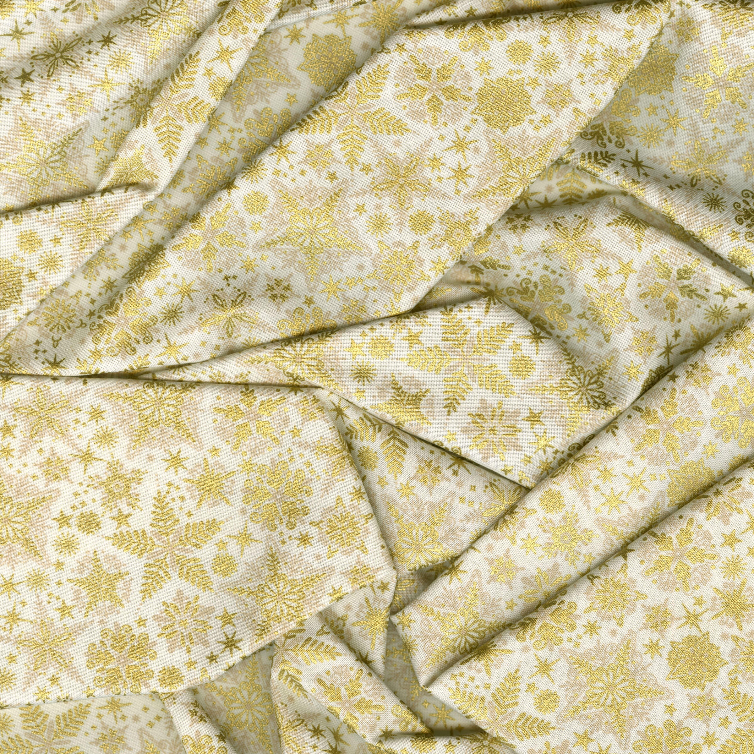 Good Tidings - Frosty Cream Metallic Yardage - Image 2