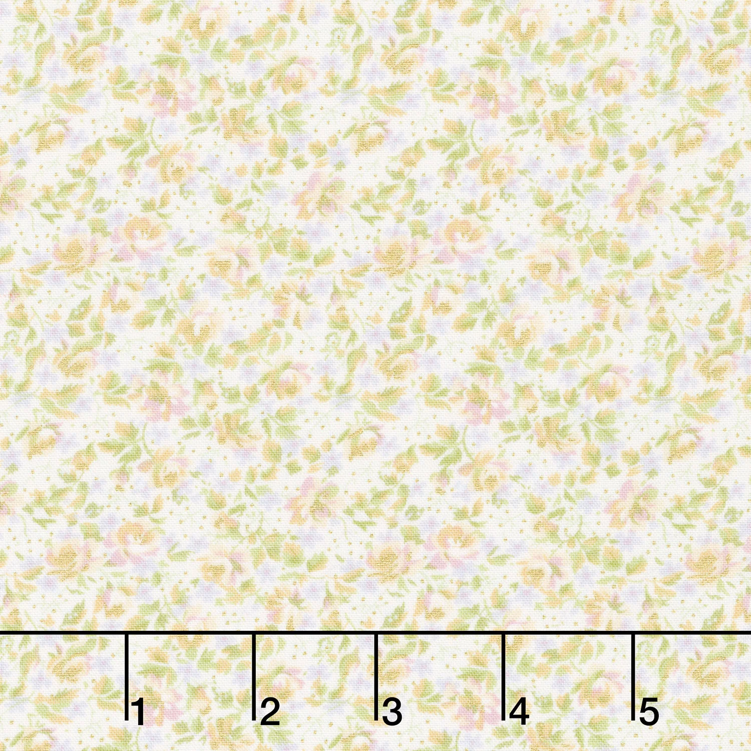 Grand Entrance - Packed Floral Metallic Cream Yardage