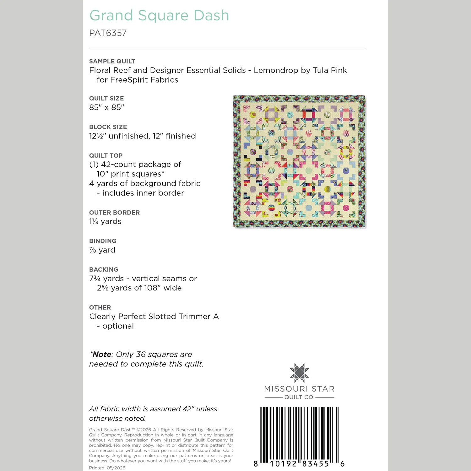 Grand Square Dash Quilt Pattern by Missouri Star - Image 2