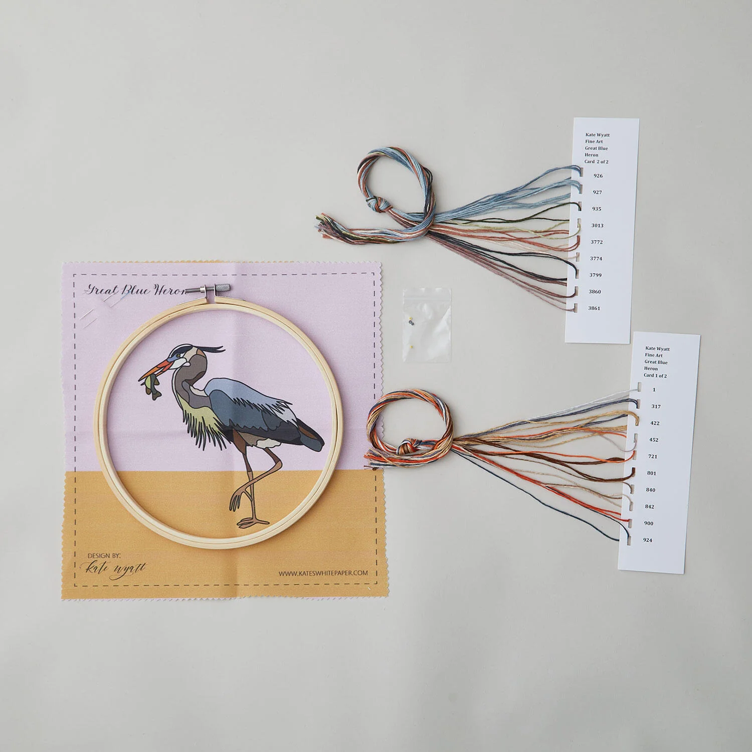 Great Blue Heron Embroidery and Beadwork Kit - Image 3