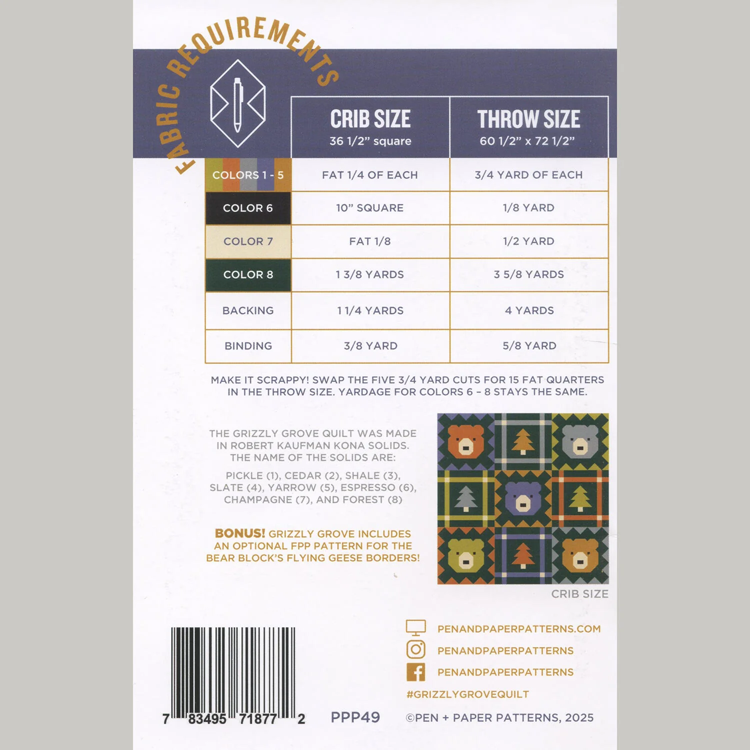 Grizzly Grove Quilt Pattern - Image 2