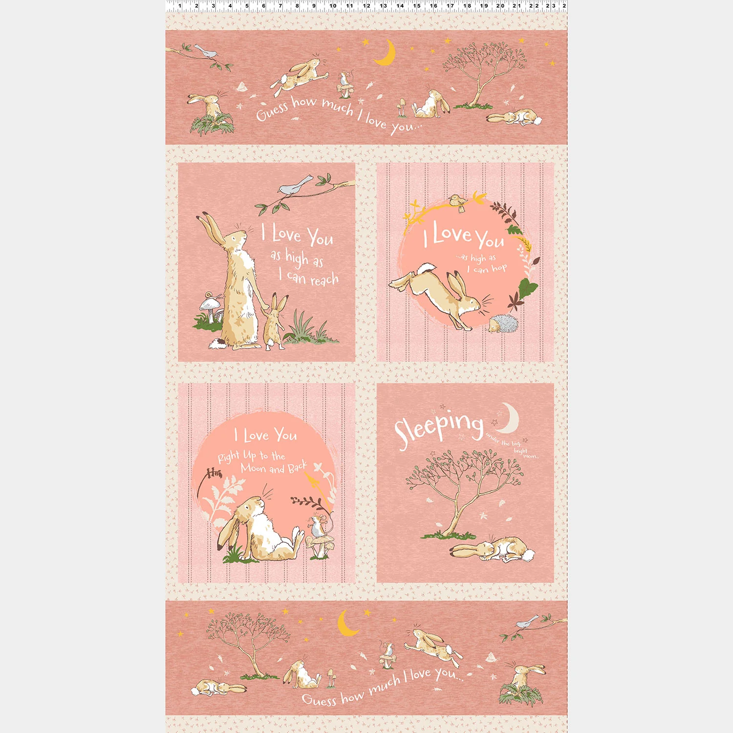 Guess How Much I Love You - Bunnies Rust Panel