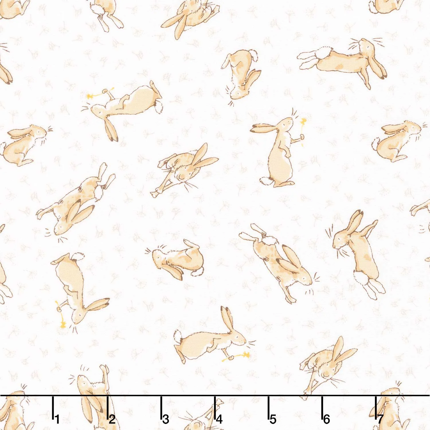 Guess How Much I Love You - Tossed Bunnies White Yardage