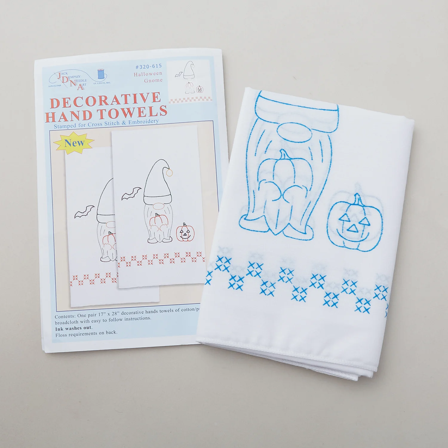 Halloween Gnome Embroidery Hand Towel Set - Image 4