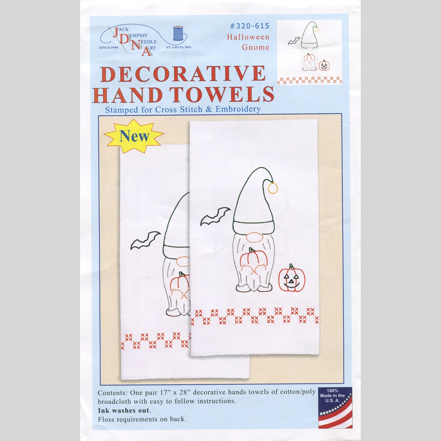 Halloween Gnome Embroidery Hand Towel Set - Image 5