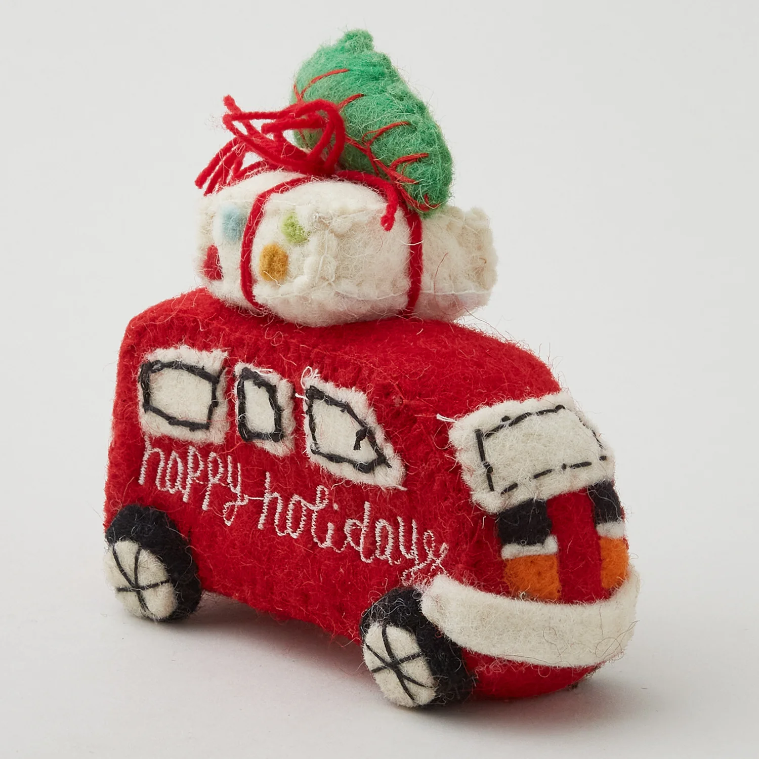 Handmade Wool Felt Van/Car Ornament w/ Appliqué & Embroidery - Assorted - Image 3