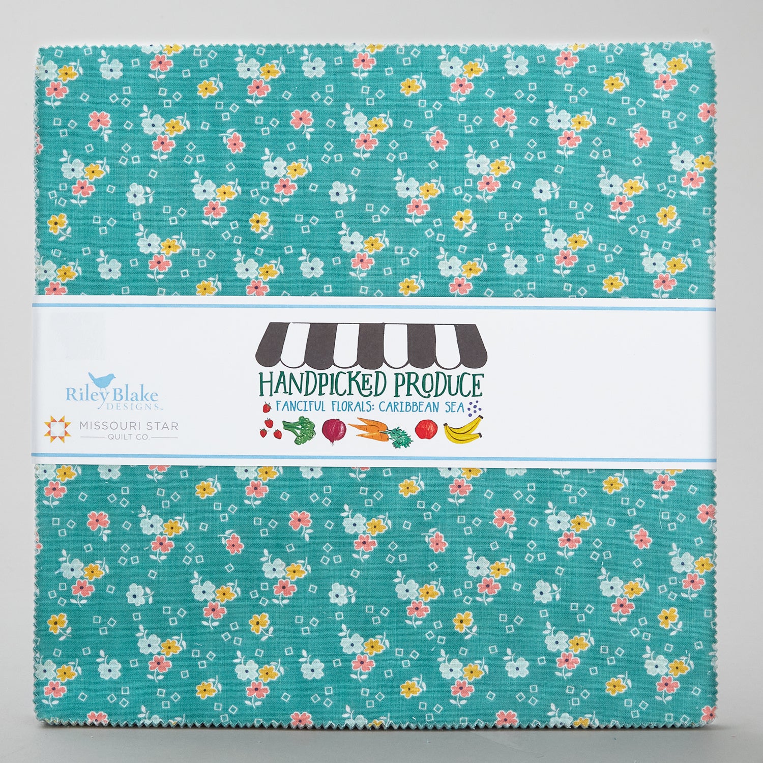 Handpicked Produce - Fanciful Florals Caribbean Sea 10" Stackers 24 pcs. - Image 2